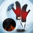 thumbnail image 2 of Guantes térmicos con pantalla táctil USB Guantes térmicos de invierno de punto grueso para hombre Calor calefactor Forro polar frío, 2 of 4