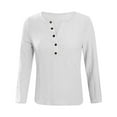 thumbnail image 5 of Giftesty Womens Shirts Fashion Women's Button V-Neck Long Sleeve Casual T-Shirt Top Solid Loose Blouse, 5 of 6
