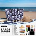 thumbnail image 5 of Daiia Skull flower crystal Beach Travel Bag - Water-Resistant Beach Bag, Lightweight Tote with 7 Pockets for Women and Men - Gym,Pool,Camping,Reusable Grocery Bag, 5 of 7