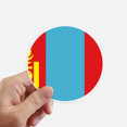 thumbnail image 1 of Drapeau National de Mongolie Autocollant Pays d'Asie Rond Mural Valise Ordinateur Portable Étiquette Pare-Chocs, 1 of 1