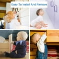 thumbnail image 2 of Baby Safety Locks - Maveek 8 Pack Child Proofing Adjustable Latches for Drawers Doors/Cupboard/Dresser Doors/Closet/Toilet Seat/Oven/Refrigerator, Transparent Colors, Free 9 Extra Adhesive Pads, 2 of 9