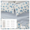 thumbnail image 3 of Coastal Quilt Set - Lightweight, Soft, All-Season - 3-Piece Reversible Coral Bedding Set (King / California King, Blue Shells), 3 of 6