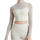thumbnail image 1 of Traje de yoga de malla para mujer: top deportivo de manga larga con relleno en el pecho, secado rápido, ideal para correr o hacer yoga., 1 of 4