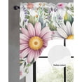thumbnail image 2 of Colorful Daisy Floral Swag Valances for Windows, Small Curtains Drapes, Spring Flowers Botanical Leaves Rustic Kitchen Window Curtains Over Sink Window Treatment Valance for Bedroom/Bathroom 56"x36", 2 of 5