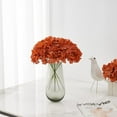 thumbnail image 3 of Nvzi Flores artificiales de hortensia con cabezas anaranjadas, 10 flores de seda de hortensia falsas para centros de mesa de boda, ramos,decoración del hogar con tallos, 3 of 5