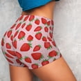 thumbnail image 4 of Logiee Strawberries Print Women's Biker Shorts,Workout Gym Shorts,Scrunch Shorts,Tummy Control Hidden Scrunch Running Yoga Shorts-Medium, 4 of 8