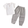 thumbnail image 2 of YTDSCS 2Pcs Boys Girls Shirts Clothes Outfits for Kids Baby,Toddler Short Sleeve Pullover T-Shirts + Cotton Pants Newborn Summer Two-Piece Set,Size 12M-8Years, 2 of 8