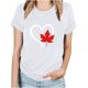 thumbnail image 1 of Camisetas de Manga Corta para Mujeres Canadá Día Hoja de Arce Impresión Básica de Verano Tee, Cuello Redondo Camiseta Casual, 1 of 3