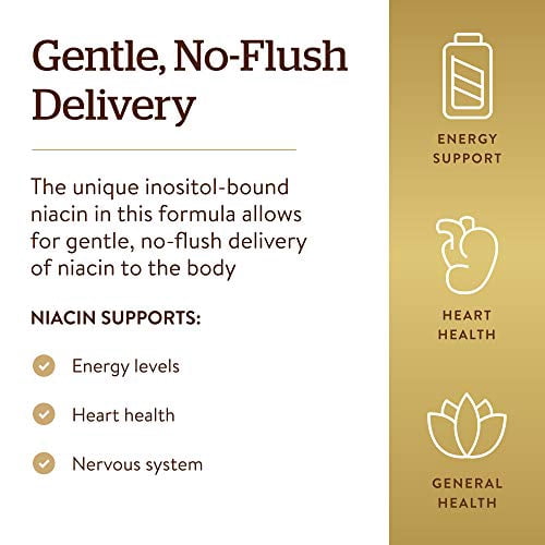 Solgar No-Flush Niacin (Inositol Hexanicotinate) 500 mg  - 100 Veg Capsules