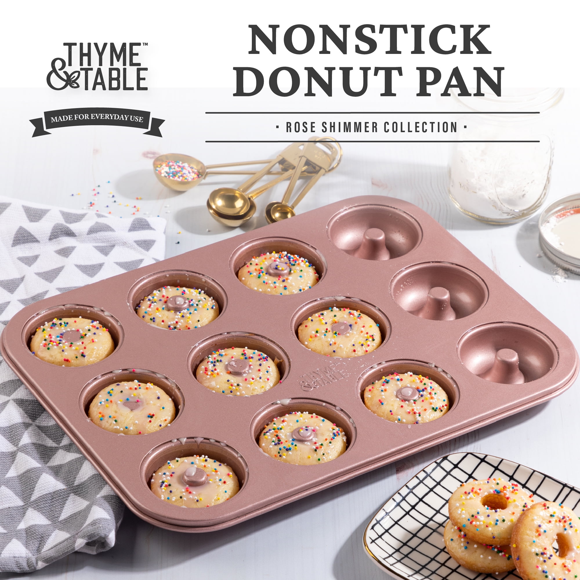 Thyme & Table 12 Cup Nonstick Muffin Pan with Silicone Baking Cups