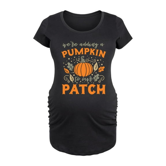 Bloom Maternity - We're Adding A Pumpkin To Our Patch - Maternity Scoop Neck T-Shirt