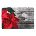 thumbnail image 1 of Christmas Memory Foam Mat Poinsettia On Plank, 1 of 4