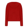 thumbnail image 5 of SuTry Womens Tops Slim Cropped Cardigan Fall Winter Soft Knit Long Sleeve Solid Color Casual Fashion Outerwear Sweater(Red#1,L), 5 of 6