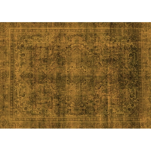 Ahgly Company Indoor Rectangle Abstract Orange Modern Area Rugs, 7' x 10'