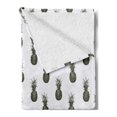 thumbnail image 2 of Tropical Soft Flannel Fleece Blanket, Hand Drawn Sketch Illustration of Pineapples on Off-white Background, Cozy Plush for Indoor and Outdoor Use, 70" x 90", Charcoal Grey and Ivory, by Ambesonne, 2 of 5