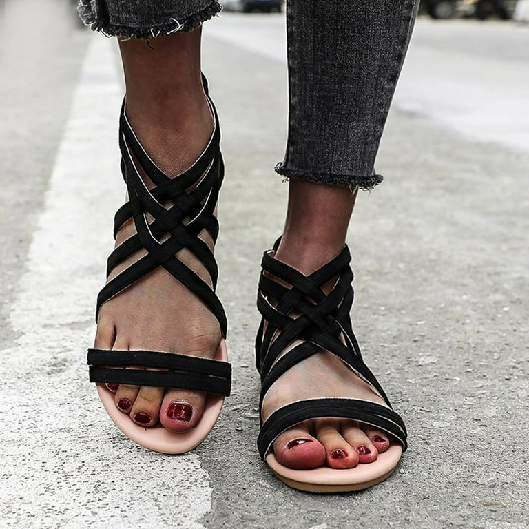 Criss cross sandals shop with backstrap