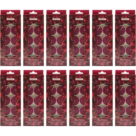 Hosley 120PCs Bulk Pack Black Cherry Fragrance Highly Scented Tea Light Candle. Ideal for Wedding Church Vigil Emergency Lanterns Spa Aromatherapy Party Reiki Candle Garden