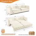 thumbnail image 3 of LLappuil Pull Out Sofa Bed King Size, 89" Chesterfield Sofa Couch Convertible Sofa Bed, Velvet Loveseat Sofa with Tufted Design for Living Room White, 3 of 11