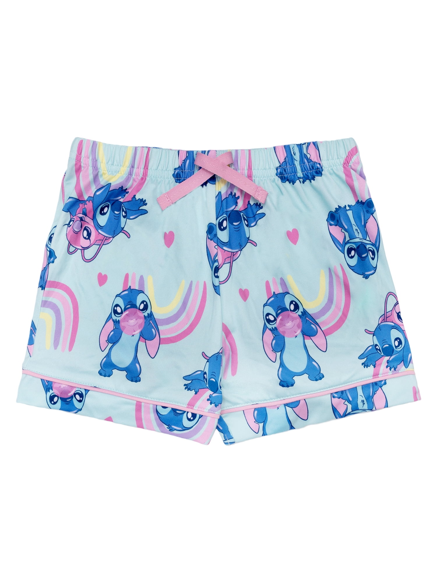 Lilo & Stitch Girls Button Front Top and Shorts Pajama Set, 2-Piece, Sizes 4-12