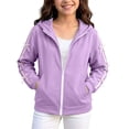 thumbnail image 3 of SROBPTY Teen Girls Jacket Solid Hooded Long Sleeve Zip Up with Pockets for 4Y-15Y, 3 of 5