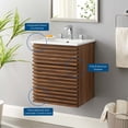thumbnail image 4 of Sink Vanity Cabinet, Wall Mounted, Wood, Brown Walnut White, Modern Contemporary Urban Design, Hotel Bedroom Bathroom Master Suite Guest, 4 of 10