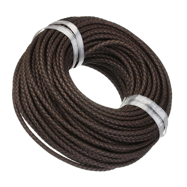 Cordones de material cuero de 1 Metro Tejidos con Correa de material cuero, Joyería, , Fabricación Artesanal Marron oscuro Gloria Cuerda trenzada tejida