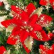 thumbnail image 1 of 24 Uds flores artificiales de nochebuena JAMW adornos navideños con clips y tallos 5,5 pulgadas, 1 of 5