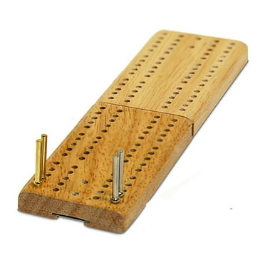 WE Games Mini Travel Wood  Folding Cribbage Board - 2 Player - Metal Pegs