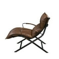 thumbnail image 3 of Accent Chair with Leatherette Seat and Sloped Arms, Brown, 3 of 5