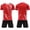E140-Red, variant on Boys' Summer Soccer Short Sleeve Jersey Set, Printed Quick Dry and Breathable Sportswear, Stylish Crew Neck Training Suit
