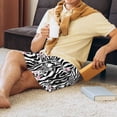 thumbnail image 4 of Mens Pajama Shorts, cute zebra cartoon funny print Sleep Shorts Men Pajama Bottoms Lounge PJ Shorts with Pockets, 4 of 6