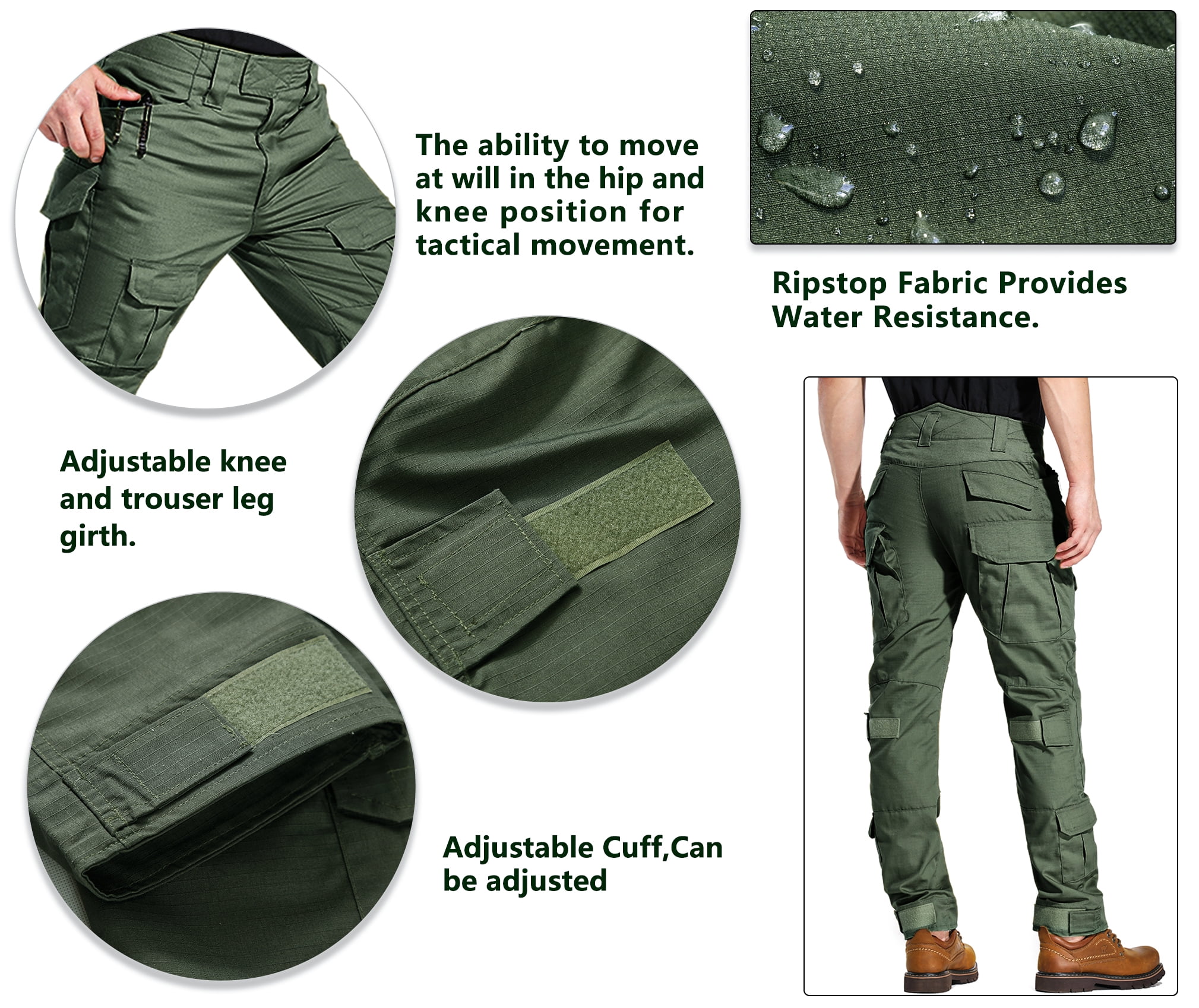 TRGPSG Men's Outdoor Hiking Pants with 10 Pockets Cargo Work