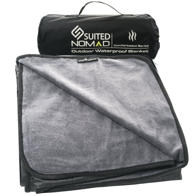 SUITEDNOMAD Waterproof Outdoor Stadium Blanket, Warm Double Sided