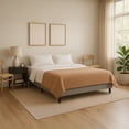 thumbnail image 1 of Base de cama matrimonial estilo moderno Condesa con estructura de metal y madera tapizada en tela gris, 1 of 7