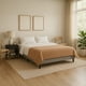thumbnail image 1 of Base de cama matrimonial estilo moderno Condesa con estructura de metal y madera tapizada en tela gris, 1 of 7