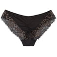 thumbnail image 2 of Women's Maidenform 40159 Comfort Devotion Lace Back Tanga Panty (Black/Gold 7), 2 of 2