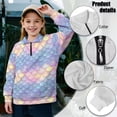 thumbnail image 6 of Uorisanigo Girls Sweatshirts Fashion Long Sleeve Pullover Crop Tops Fall Trendy Rainbow Mermaid Scales Athletic Tops Drop Shoulder School Cropped Pullover Hoodies for Sports and Daily Wear, 6 of 7