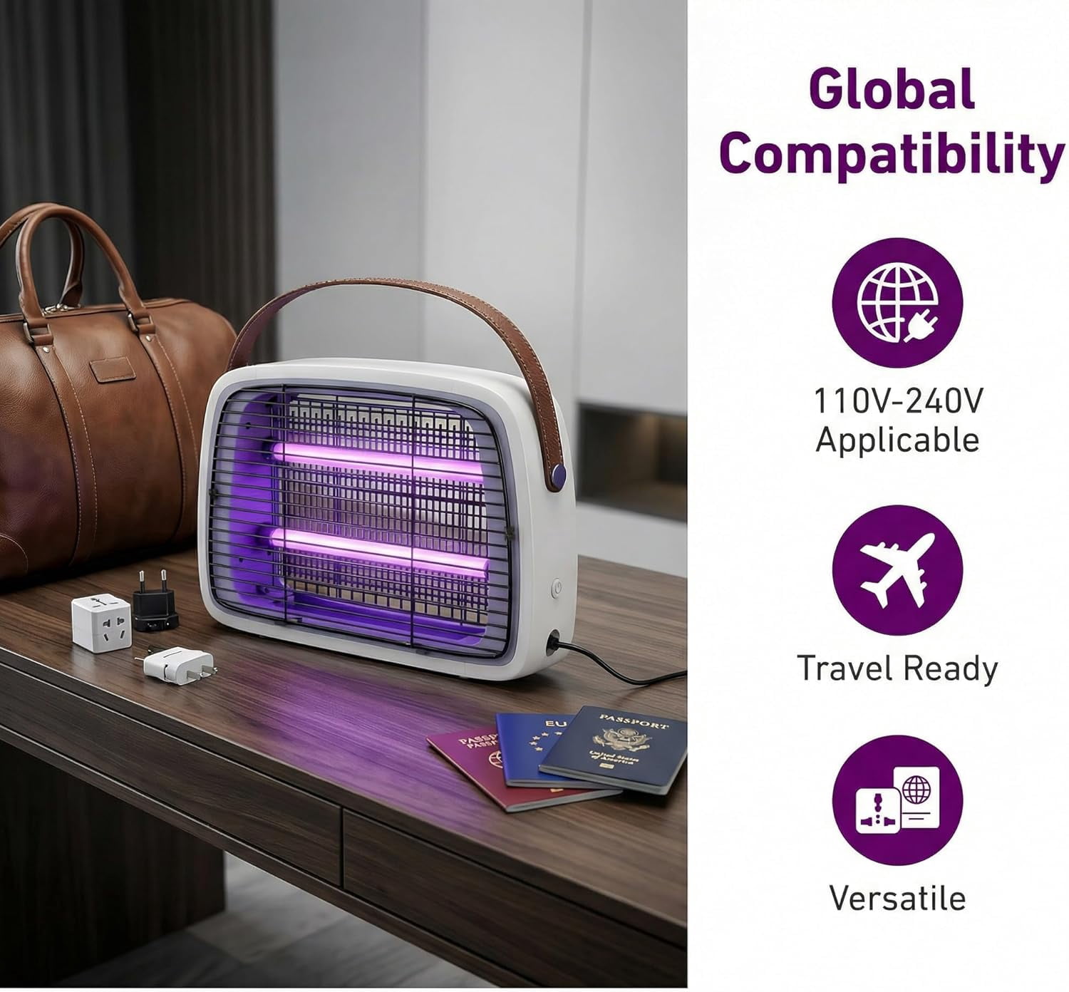 LED Bug Zapper, 12W LED Tube Up to 6 Years, Electric Mosquito Zapper Indoor, 110V-240V Fly Trap Fly Zapper Widely Applicable.