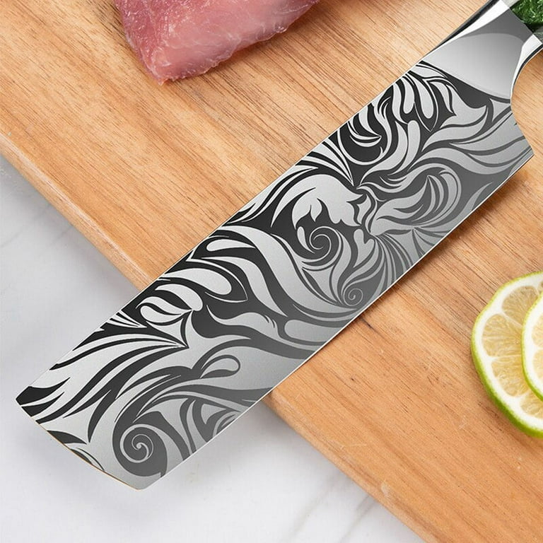 1-10 PCS Sharp Chef Knife Set Laser Damascus Pattern Kitchen Knife Kitchen  Tools