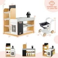 thumbnail image 3 of Costway Kids Grocery Store with Shopping Cart Cash Register Scanner Blackboards Toddlers, 3 of 9