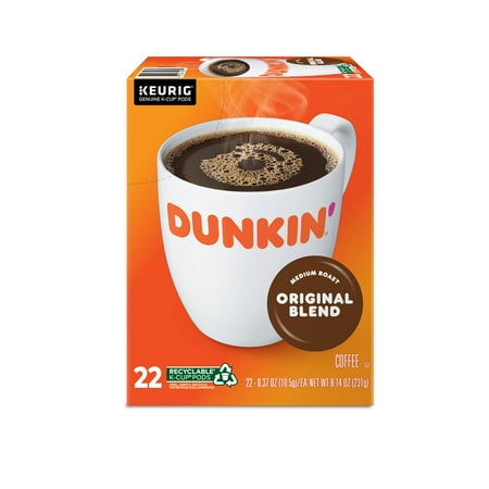 Dunkin' Donuts Original Blend Coffee, Keurig Single-Serve K-Cup Pods, Medium Roast, 22 Count
