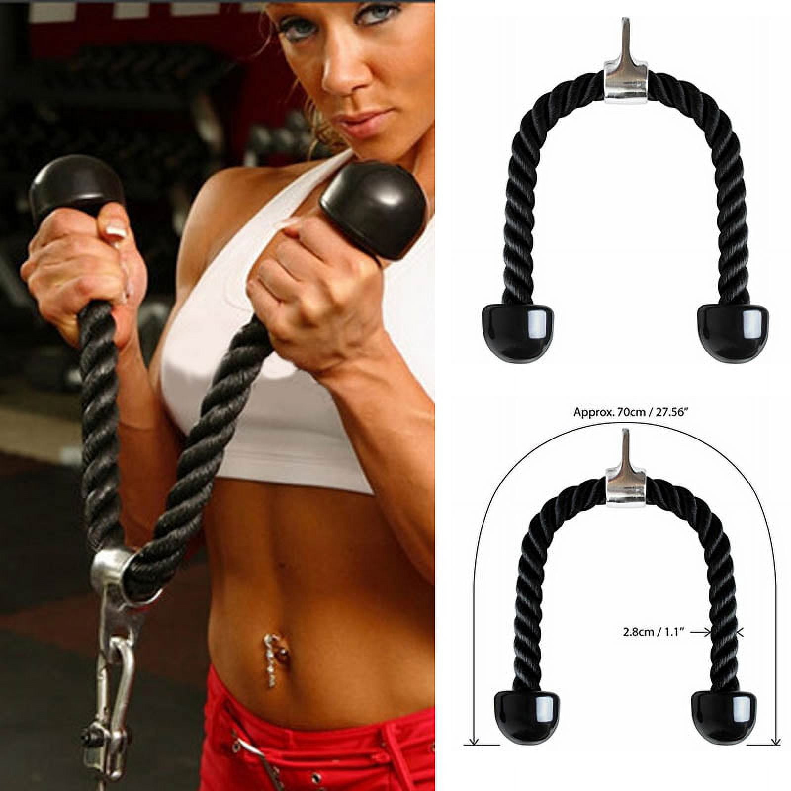 Ergonomic Tricep Rope Attachment - 38 Inch Anti-Slip Gym Cable Rope For Pull Downs & Exercises - View #3