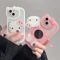 thumbnail image 2 of Sanrio-funda transparente de Hello Kitty para iPhone, 15, 14, 13, 11, 12 Pro Max, XS, XR, 7, 8 Plus, SE20, con espejo cosmético, cubierta de dibujos animados, Y2K, 2 of 5