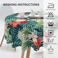 thumbnail image 5 of Hawaiian Leaf Round Tablecloth Summer Tropical Palm Leaves Table Cloths Floral Circular Table Cover Waterproof Wipeable Tabletop Decor for Dining Kitchen Camping Picnic Party 60 Inch, 5 of 6