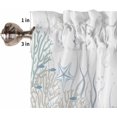 thumbnail image 5 of Kitchen Curtains Valances for Small Windows, Summer Sea Turtle Coral Short Curtain Valance for Living Room, Ocean Life Starfish Shell Blue Green Rod Pocket Blinds Window Printed Drapes 54x18 Inch, 5 of 6
