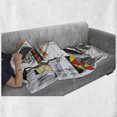 thumbnail image 6 of East Soft Flannel Fleece Blanket, Hand Drawn Illustration of Old Singapore Traditional Building People Umbrellas Travel, Cozy Plush for Indoor and Outdoor Use, 50" x 60", Multicolor, by Ambesonne, 6 of 6