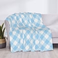 thumbnail image 6 of YFYANG Lightweight Warm Flannel Blanket, Blue Vintage Plaid Texture Throw Blanket for Bed, Sofa, Travel, Camping, 80"x60", 6 of 7