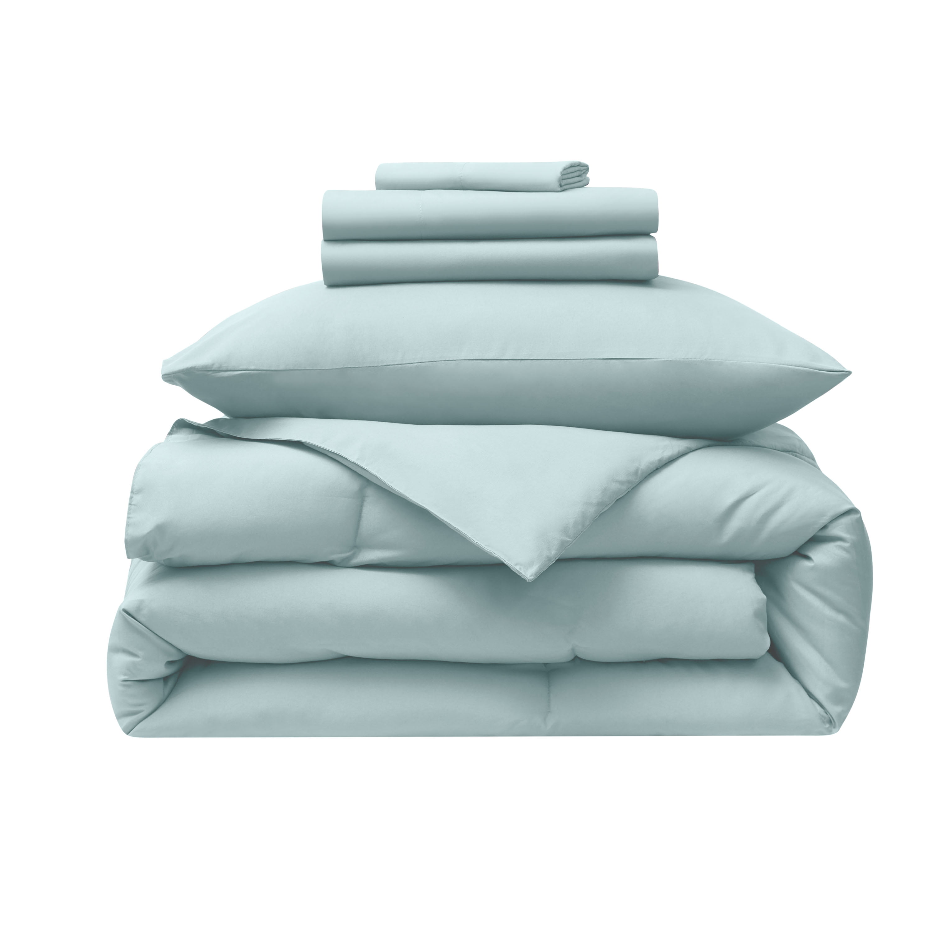 LammaLoe Twin Comforter Sets, 5 Piece Bed in a Bag, Ultra Soft Bedding Comforter Set with Sheets, All Season Bed Set, Light Baby Blue
