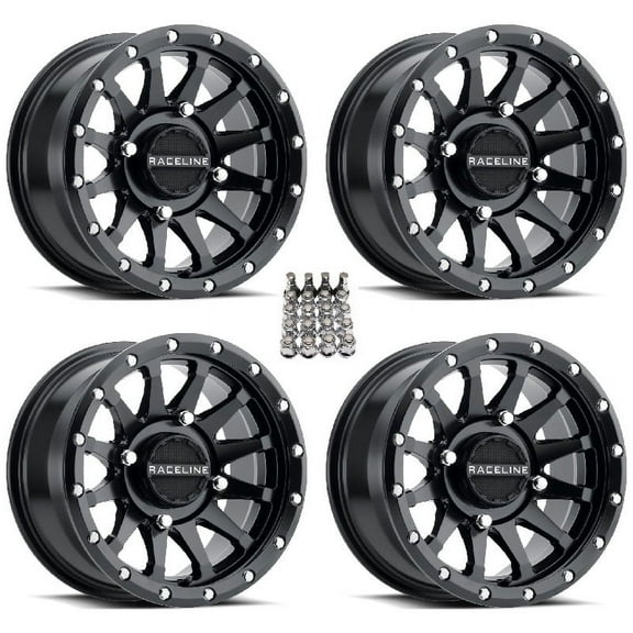 Raceline Trophy ATV Wheels/Rims Black 14" Can-Am Commander Maverick Renegade Outlander Defender