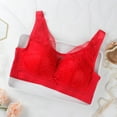 thumbnail image 2 of SMihono Women Open Back Bralettes for Women Sexy Pushup Seamless Wireless Solid 2025 Underwear Everyday Bras Red XXL, 2 of 3